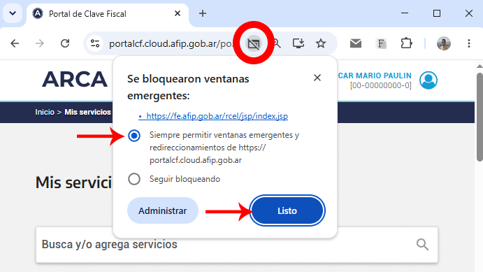 Cómo permitir las ventanas emergentes bloqueadas en ARCA